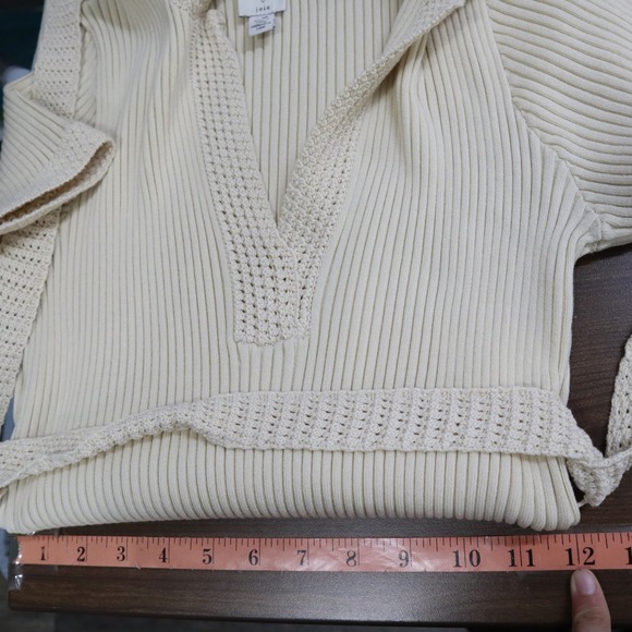 Joie Knit Midi Dress Womens L Beige Ribbed Classic Boho Staple Casual Chic - Picture 12 of 16